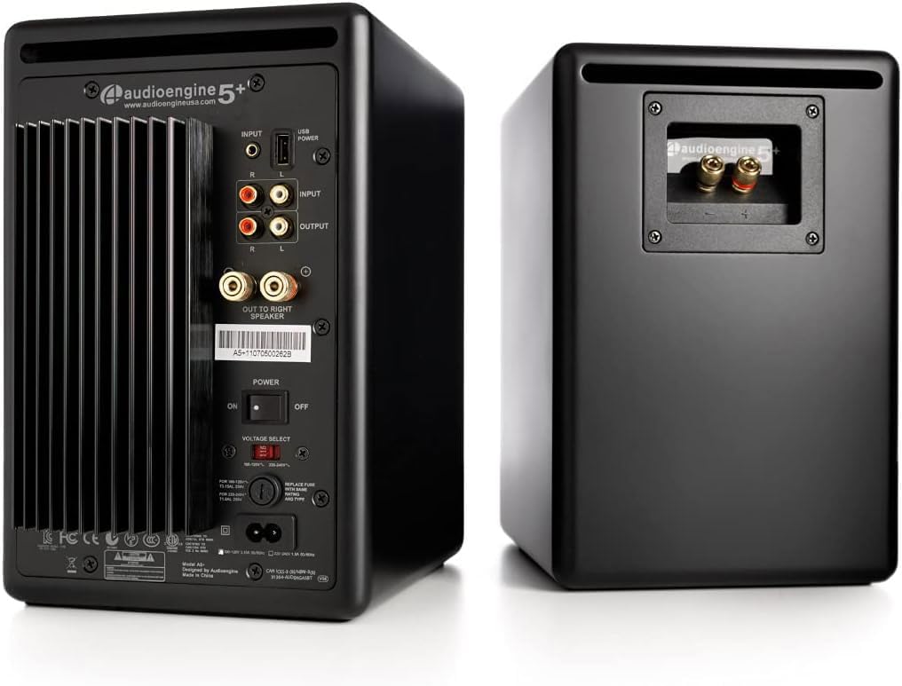 Audioengine A5 Powered Bookshelf Speakers - Premium 150W Stereo Speakers for Music, Gaming, Turntables, Home Theater Systems - Powerful Studio Monitors