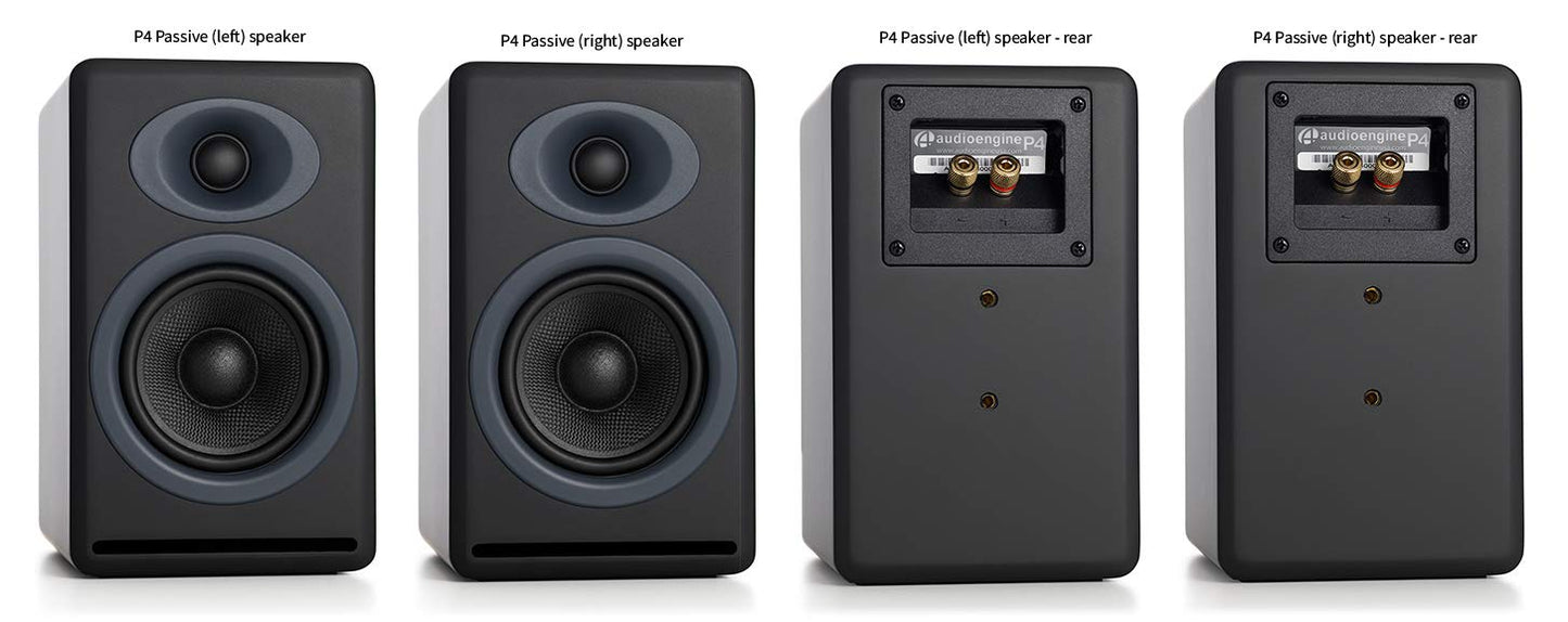 Audioengine P4 Premium Passive Bookshelf Speaker -Black
