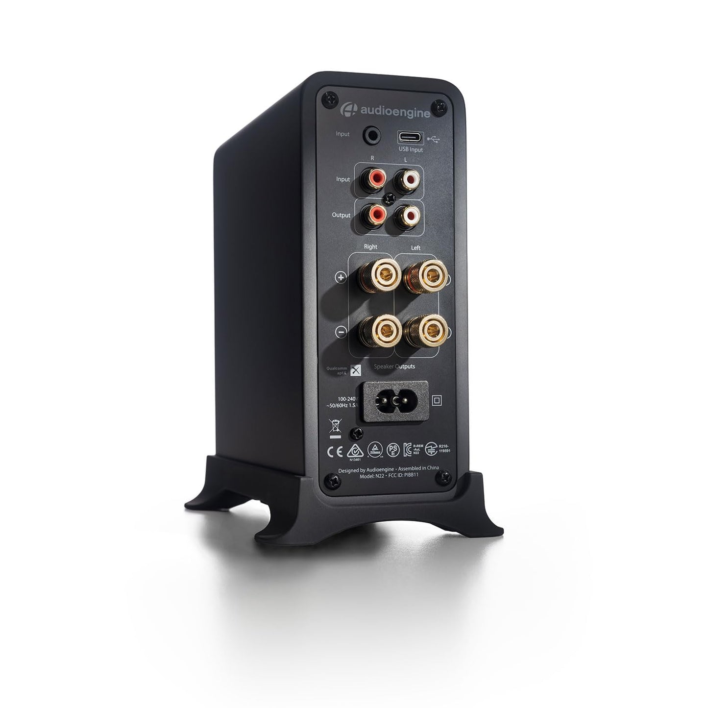 Audioengine N22 80W Mini Power Desktop Laptop Home Audio Amplifier - Analog Class AB Stereo Amplifier for Home Loudspeakers | Gen 2 - with USB-C and Bluetooth