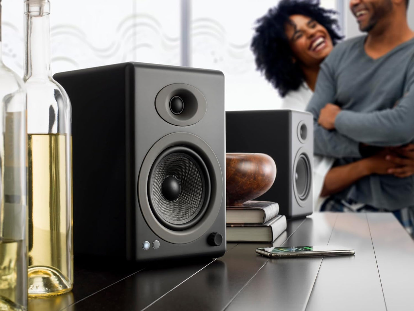 Audioengine A5 Powered Bookshelf Speakers - Premium 150W Stereo Speakers for Music, Gaming, Turntables, Home Theater Systems - Powerful Studio Monitors